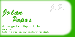 jolan papos business card