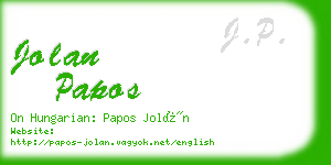 jolan papos business card